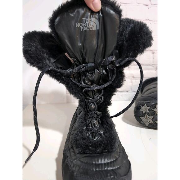 The North Face Appy Women's Boots Black Quilted Puffer Winter Goose Down Size 11 - Picture 15 of 16